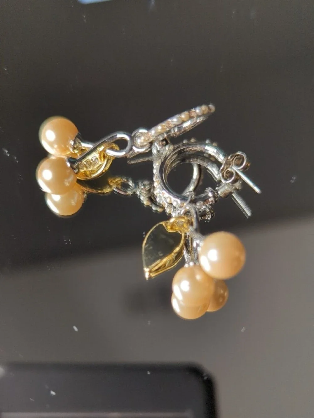 Coach Pearl Cherry Hoop Earrings - Picture 2 of 2